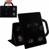 Voor iPad 10.2 / 10.5 / Air 2019 3D Gekleurde Tekening Horizontale Flip Leren Case met Houder & Kaartsleuf & Portemonnee & Handvat (Mysterieuze Kat)