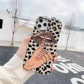 IMD Half-dekking TPU-beschermhoes voor iPhone 12 Pro Max (Leopard Kiss)