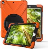 Voor Huawei MediaPad M5 10.8 360 graden rotatie pc + siliconen beschermhoes met houder en handriem (oranje)