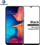 PINWUYO 9H 3D Curved Tempered Glass Film voor Galaxy A20 （zwart）