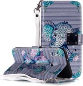 Magic 3D Bright Colored Drawing Pattern Horizontale Flip PU lederen tas met houder & kaartsleuven & portemonnee & fotolijst voor Galaxy M20 (Big Ears Elephant)