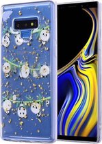 Cartoon patroon goudfolie stijl Dropping Glue TPU zachte beschermhoes voor Galaxy Note9 (Panda)