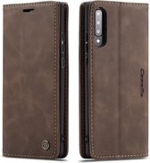 Voor Galaxy A70s CaseMe-013 Multifunctionele Horizontale Flip Leren Case met Kaartsleuf & Houder & Portemonnee (Koffie)