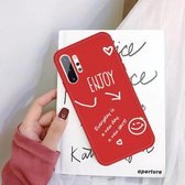 Voor Galaxy Note10 + Enjoy Love Pattern Frosted TPU beschermhoes (rood)