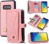 Voor Galaxy S10e POLA Multifunctionele TPU + PC Magnetische Horizontale Flip Leren Case met Houder & Kaartsleuven & Portemonnee & Fotolijst (Roze)