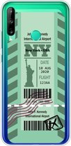 Voor Huawei P40 Lite E Instapkaart Serie Patroon TPU Beschermhoes (Groen New York)