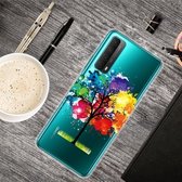 Voor Huawei P Smart 2021 schokbestendig geverfd transparant TPU beschermhoes (olieverfboom)