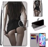 Voor Huawei Mate 20 Lite / Maimang 7 Gekleurde Tekening Cross Textuur Horizontale Flip PU Lederen Case met Houder & Kaartsleuven & Portemonnee & Lanyard (Upskirt)