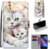 Voor Huawei Honor V9 Play Gekleurde Tekening Cross Textuur Horizontale Flip PU Lederen Case met Houder & Kaartsleuven & Portemonnee & Lanyard (Big Cat Holding Kitten)