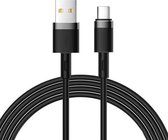 JOYROOM S-1224N2 1,2 m 2,4 A USB naar USB-C / Type-C siliconen gegevenssynchronisatie-oplaadkabel (zwart)