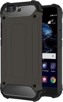 Voor Huawei P10 Plus Tough Armor TPU + PC Combinatiehoes (Koffie)