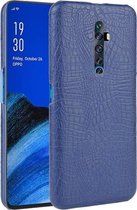 Voor Oppo Reno2 Z schokbestendige krokodiltextuur pc + PU-hoes (blauw)