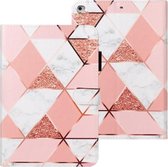 Voor iPad Pro 9.7 Cross Texture Painted Horizontale lederen tas met slaap- / wekfunctie & kaartsleuf & houder & portemonnee (roze marmer)