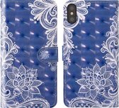Voor iPhone X 3D-schilderij Gekleurd tekeningpatroon Horizontaal Flip TPU + PU-lederen hoes met houder & kaartsleuven & portemonnee & lanyard (wit kant)