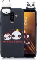 Voor Galaxy A6 + (2018) schokbestendige cartoon TPU beschermhoes (twee panda's)
