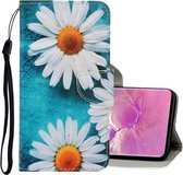 Voor Galaxy S10 Plus 3D Gekleurde Tekening Horizontale Flip PU Lederen Case met Houder & Kaartsleuven & Portemonnee (Chrysanthemum)