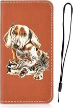 Voor Huawei P20 Lite 3D Schilderen Horizontale Leren Flip Case met Houder & Kaartsleuf & Lanyard (Hond)