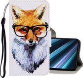Voor Sony Xperia XZ4 3D Gekleurde Tekening Horizontale Flip PU Leren Case met Houder & Kaartsleuven & Portemonnee (Vos)