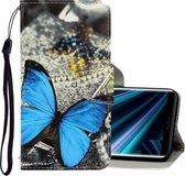 Voor Sony Xperia XZ3 3D Gekleurde Tekening Horizontale Flip PU Lederen Case met Houder & Kaartsleuven & Portemonnee (Een Vlinder)
