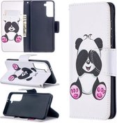 Voor Samsung Galaxy S30 Gekleurde tekening patroon Horizontale flip lederen tas met houder & kaartsleuven & portemonnee (Panda)