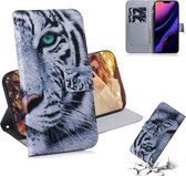 3D-gekleurde tekening horizontale lederen flip case, met houder & kaartsleuf & portemonnee voor iPhone 11 Pro Max (Tiger)
