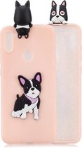 Voor Galaxy A11 schokbestendig 3D liggend Cartoon TPU beschermhoes (schattige hond)