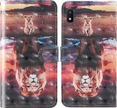 Voor Samsung Galaxy A10e & A20e 3D-schilderij Gekleurd tekeningpatroon Horizontaal Flip TPU + PU-lederen hoes met houder & kaartsleuven & portemonnee & lanyard (Dream Lion)