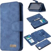 Voor Huawei Y5p / Honor 9S Afneembare Frosted Magnetische Horizontale Flip Leren Case met Kaartsleuven & Houder & Rits Portemonnee & Fotolijst (Blauw)