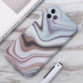 Voor iPhone 11 Pro aquarel marmerpatroon IMD TPU mobiele telefoonhoes (wit)