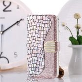 Voor iPhone 12 mini Laser Glitter Poeder Bijpassende Krokodil Textuur Horizontale Flip Leren Case met Kaartsleuven & Houder & Portemonnee (Zilver)