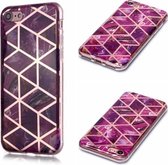 Voor iPhone 6 Plus / 6s Plus Plating Marble Pattern Soft TPU beschermhoes (paars)
