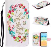 Voor iPhone 11 Gekleurd tekeningpatroon Horizontaal Flip TPU + PU lederen hoesje met houder & kaartsleuven & portemonnee & lanyard (Do What You Love)