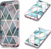 Voor iPhone 7 Plus / 8 Plus Plating Marble Pattern Soft TPU beschermhoes (groen wit)