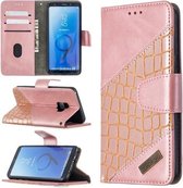 Voor Samsung Galaxy S9 bijpassende kleur krokodil textuur horizontale flip PU lederen tas met portemonnee & houder & kaartsleuven (rose goud)