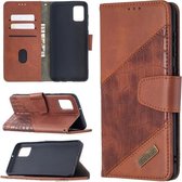 Voor Samsung Galaxy A31 Bijpassende Kleur Krokodil Textuur Horizontale Flip PU Lederen Case met Portemonnee & Houder & Kaartsleuven (Bruin)