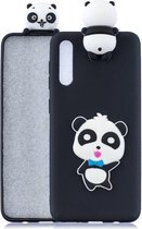 Voor Galaxy A50 3D Cartoon Pattern Shockproof TPU beschermhoes (Blue Bow Panda)