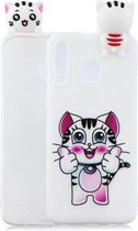 Voor Galaxy M20 schokbestendige Cartoon TPU beschermhoes (kat)