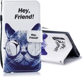 Voor Galaxy Note 10 Pro Horizontale lederen flip-hoes met houder en kaartsleuven en portemonnee (Cool Cat)