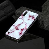 Voor Galaxy A01 Marble Pattern Soft TPU beschermhoes (rood)