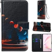 Voor Galaxy Note 10 Lite Gekleurd tekeningpatroon Plain Weave Horizontale Flip lederen tas met houder & kaartsleuf & portemonnee & lanyard (Wandering Earth)