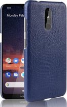 Schokbestendige krokodiltextuur pc + PU-hoes voor Nokia 3.2 (blauw)