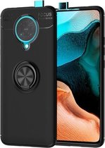 Voor Xiaomi Redmi K30 Pro Lenuo schokbestendige TPU beschermhoes met onzichtbare houder (zwart)