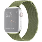 Milanese Loop magnetische roestvrijstalen horlogeband voor Apple Watch Series 5 & 4 44 mm / 3 & 2 & 1 42 mm (legergroen)