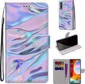 Voor LG Fluwelen Gekleurde Tekening Cross Textuur Horizontale Flip PU Lederen Case met Houder & Kaartsleuven & Portemonnee & Lanyard (Fluorescerende Watertextuur)