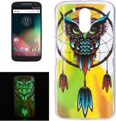 Voor Motorola Moto G4 Noctilucent Owl Pattern IMD Vakmanschap Zachte TPU Cover Case