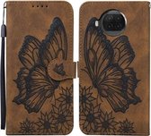 Voor Xiaomi Mi 10T Lite 5G Retro Skin Feel Butterflies Embossing Horizontale Flip Leather Case met Houder & Kaartsleuven & Portemonnee (Bruin)
