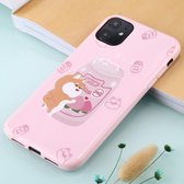 Voor iPhone 11 TPU mobiele telefoonhoes (Glitter Peach Shiba Inu)
