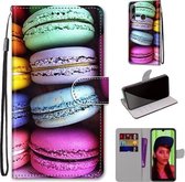 Voor Huawei P smart + 2019 / Enjoy 9s Gekleurde Tekening Cross Textuur Horizontale Flip PU Lederen Case met Houder & Kaartsleuven & Portemonnee & Lanyard (Kleurrijke Taarten)