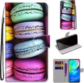 Voor Motorola Moto G8 Power Gekleurde Tekening Cross Textuur Horizontale Flip PU Lederen Case met Houder & Kaartsleuven & Portemonnee & Lanyard (Kleurrijke Taarten)