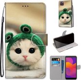 Voor Huawei Y5p / Honor 9S Gekleurde Tekening Cross Textuur Horizontale Flip PU Lederen Case met Houder & Kaartsleuven & Portemonnee & Lanyard (Frog Kitten)